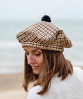 Béret Simone en coton à carreaux