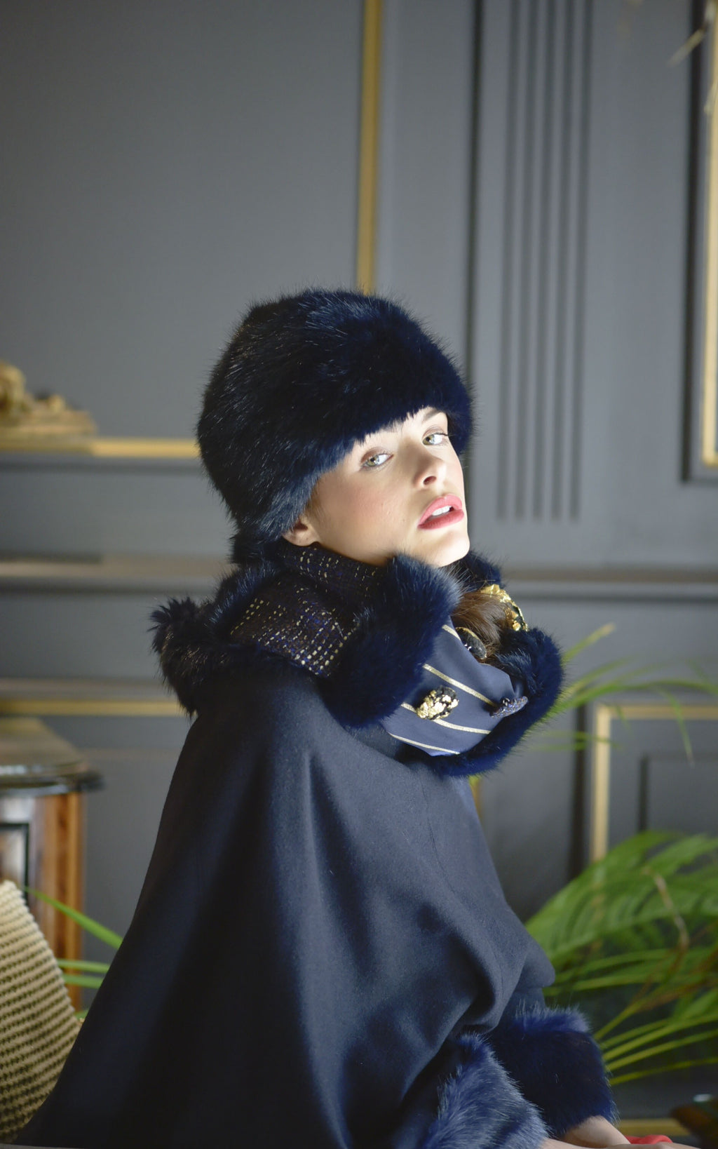 Petit col snood Elisa en fausse fourrure de haute qualité