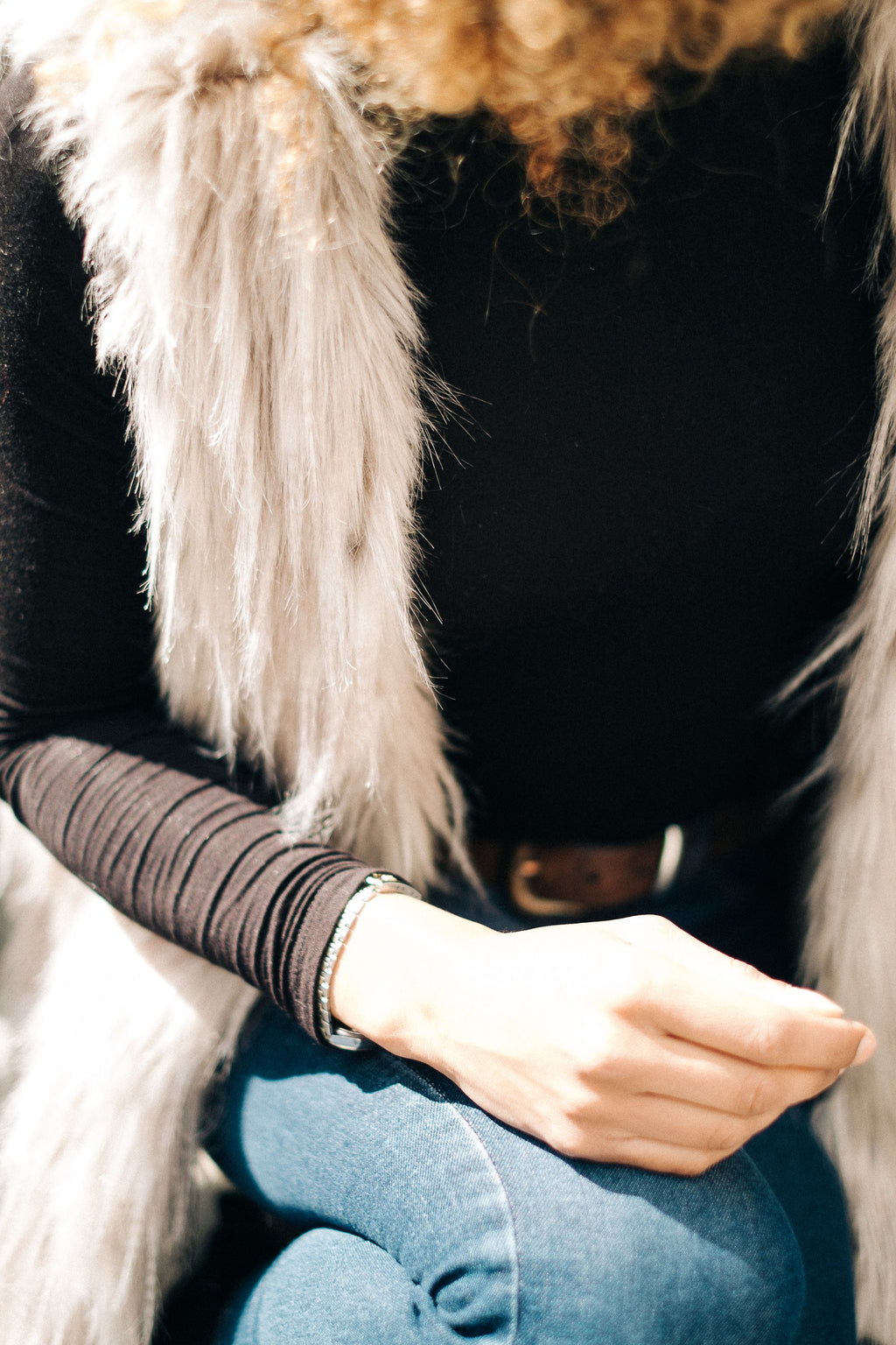Gilet Bénédicte en fausse fourrure de luxe