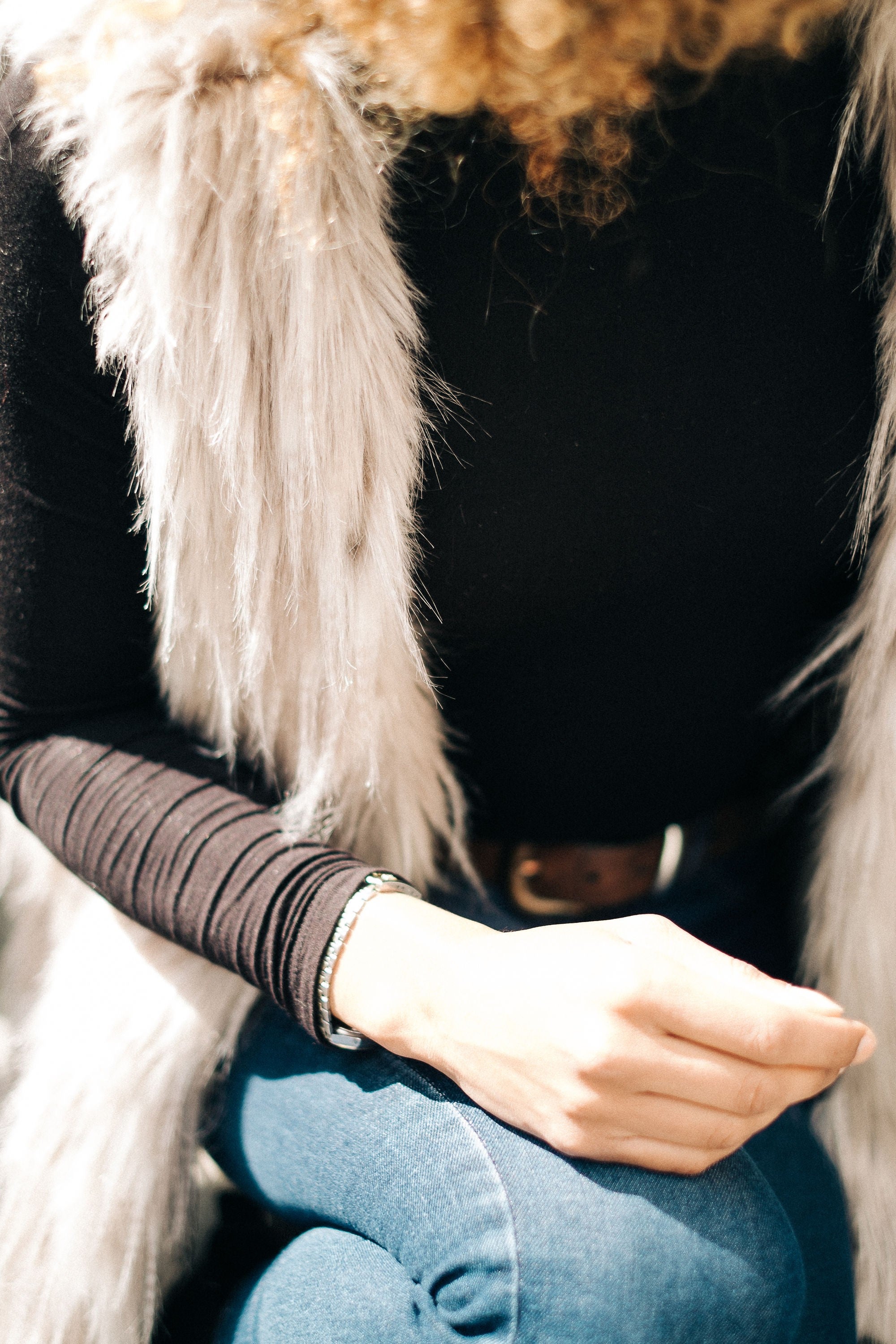Gilet Bénédicte en fausse fourrure de luxe