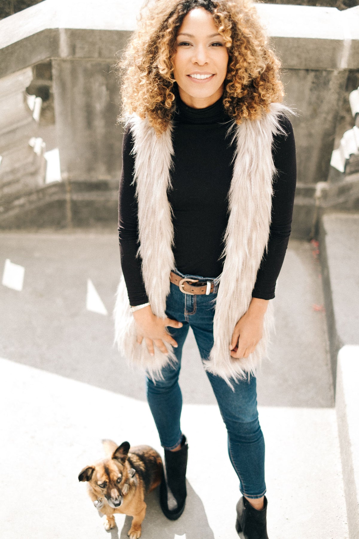 Gilet Bénédicte en fausse fourrure de luxe