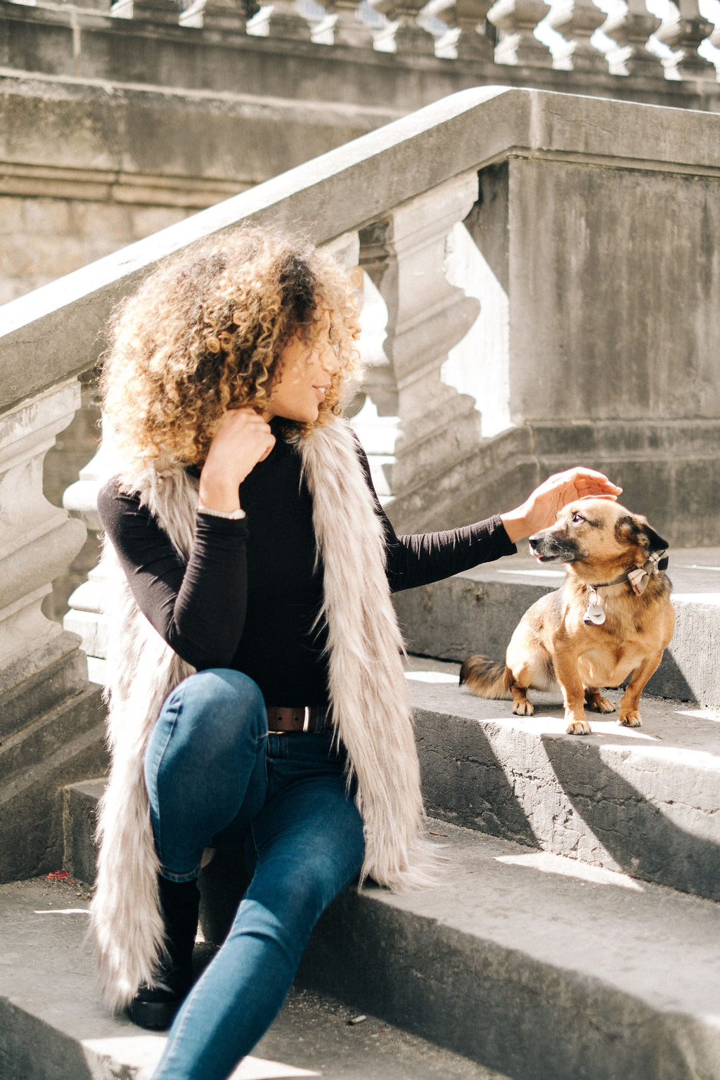 Gilet Bénédicte en fausse fourrure de luxe