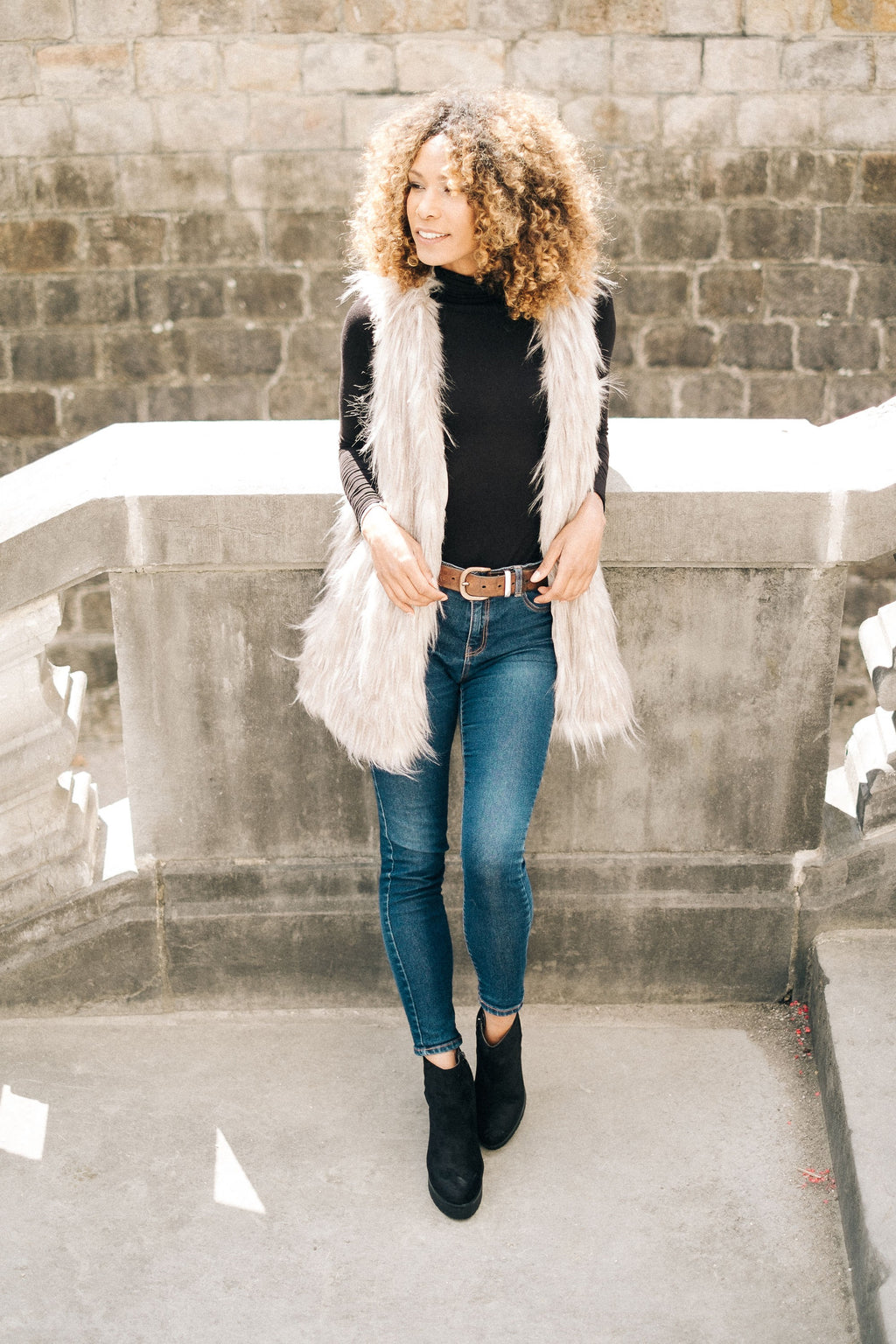Gilet Bénédicte en fausse fourrure de luxe