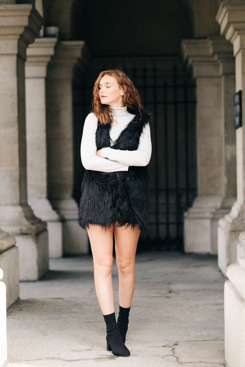 Gilet Colette en fausse fourrure très douce