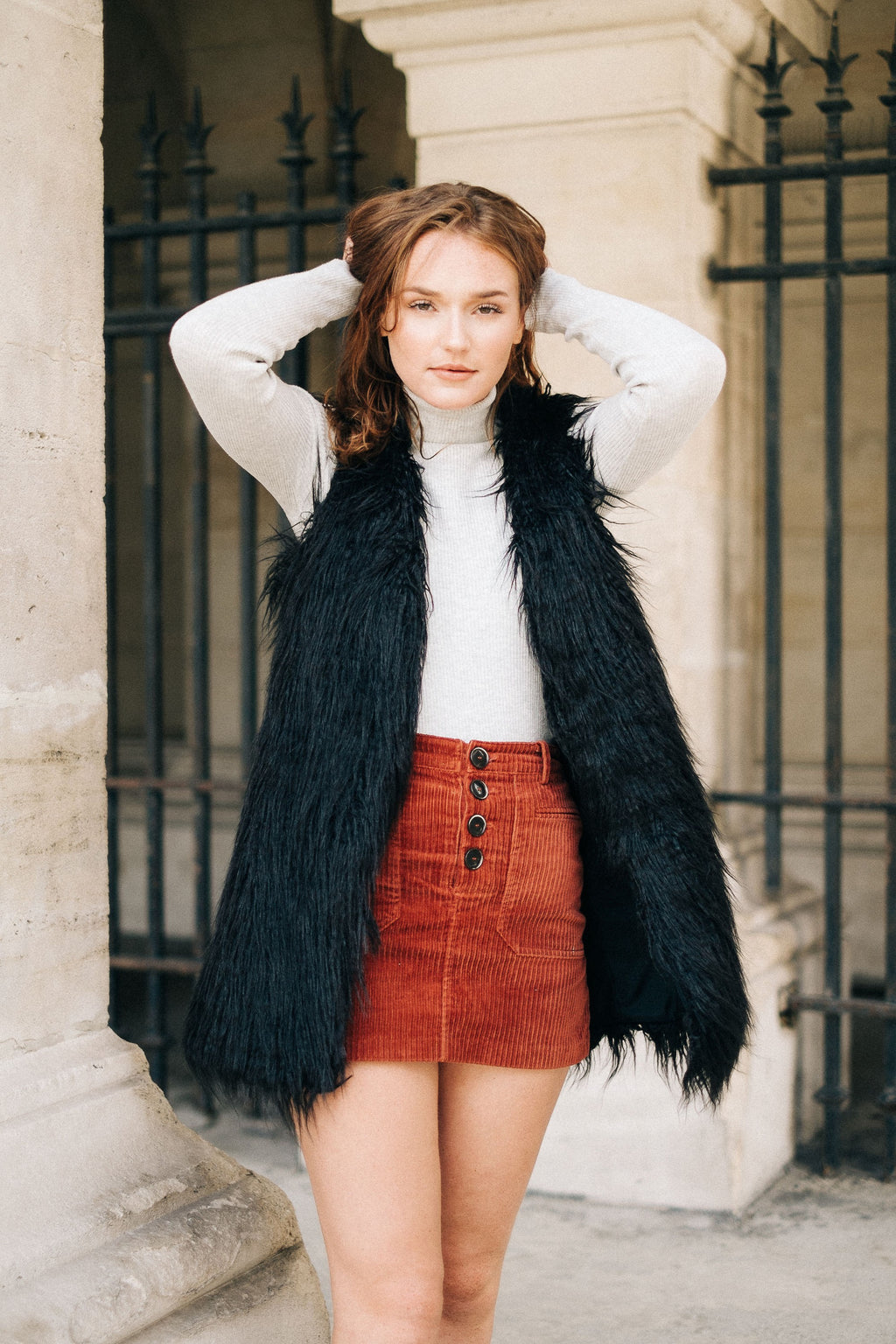 Gilet Colette en fausse fourrure très douce