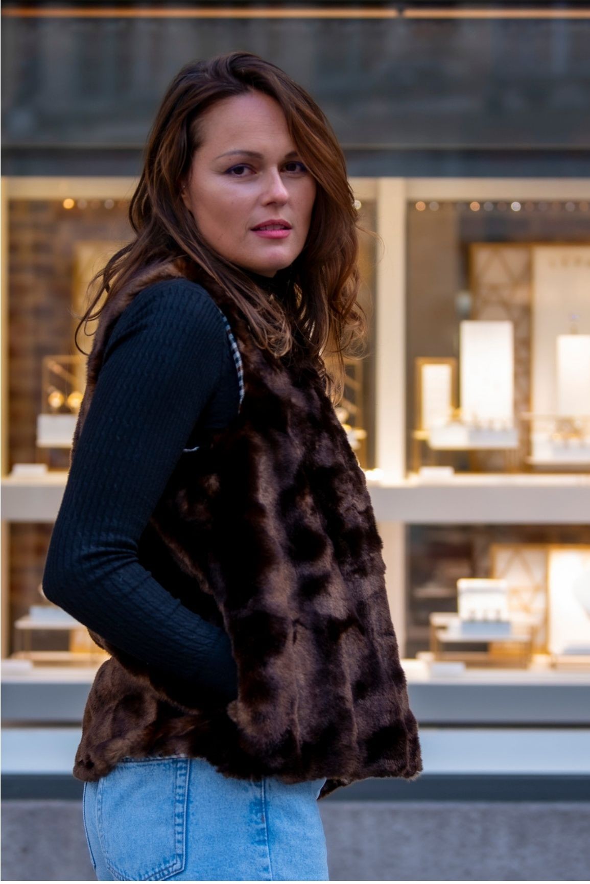 Gilet en Fausse Fourrure Lison