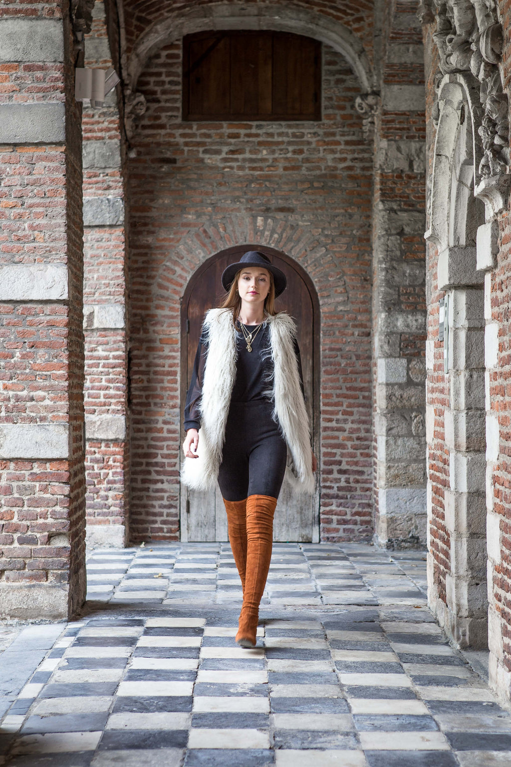 Gilet Odile en fausse fourrure de haute qualité