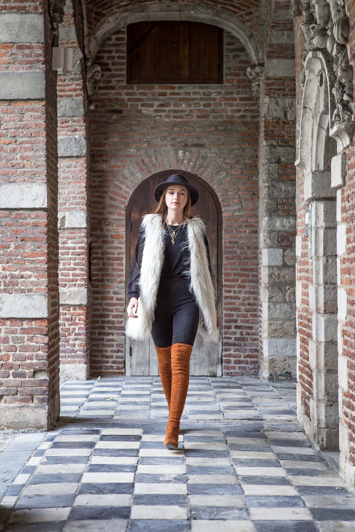 Gilet Odile en fausse fourrure de haute qualité