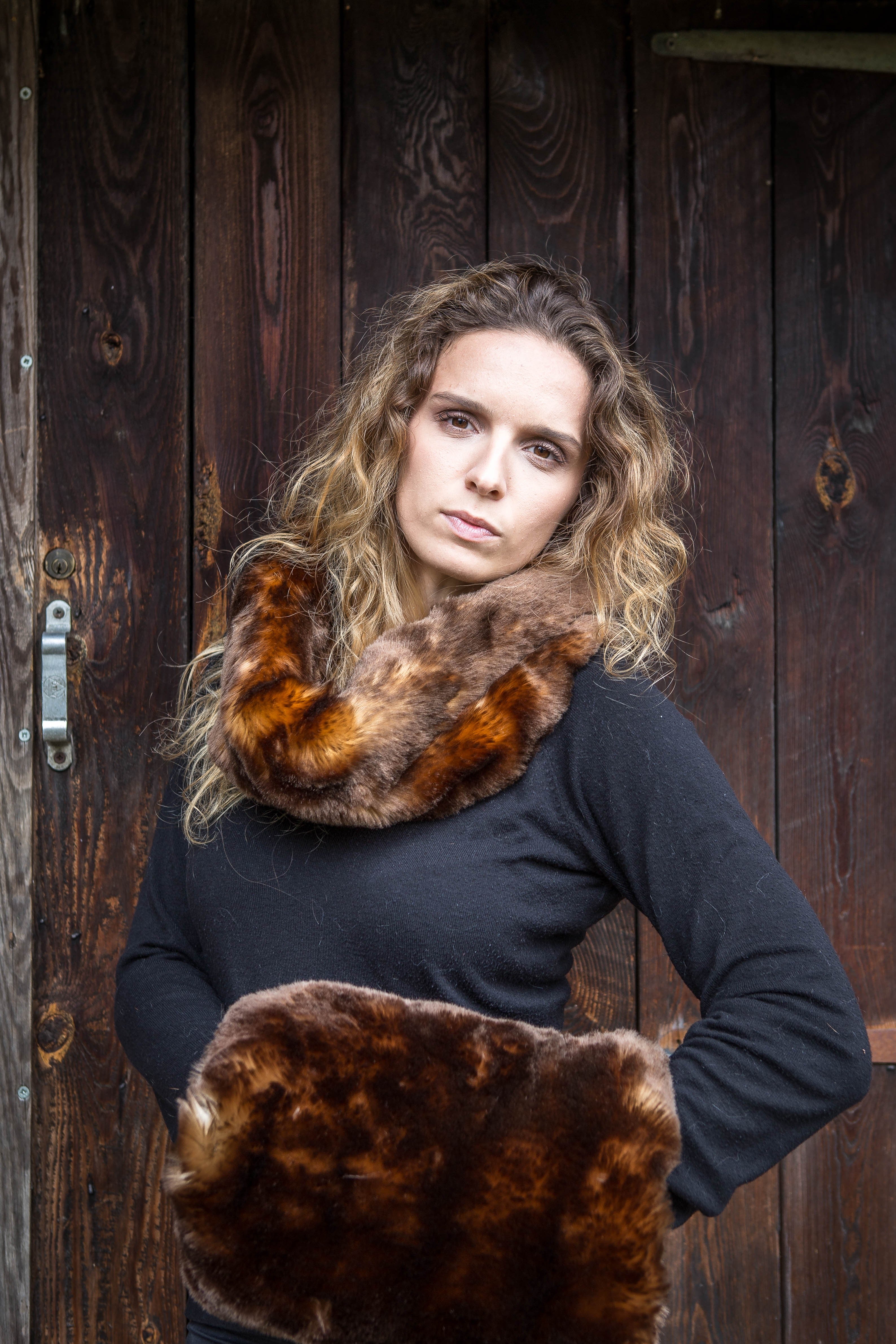 Manchon Alice en fausse fourrure de luxe