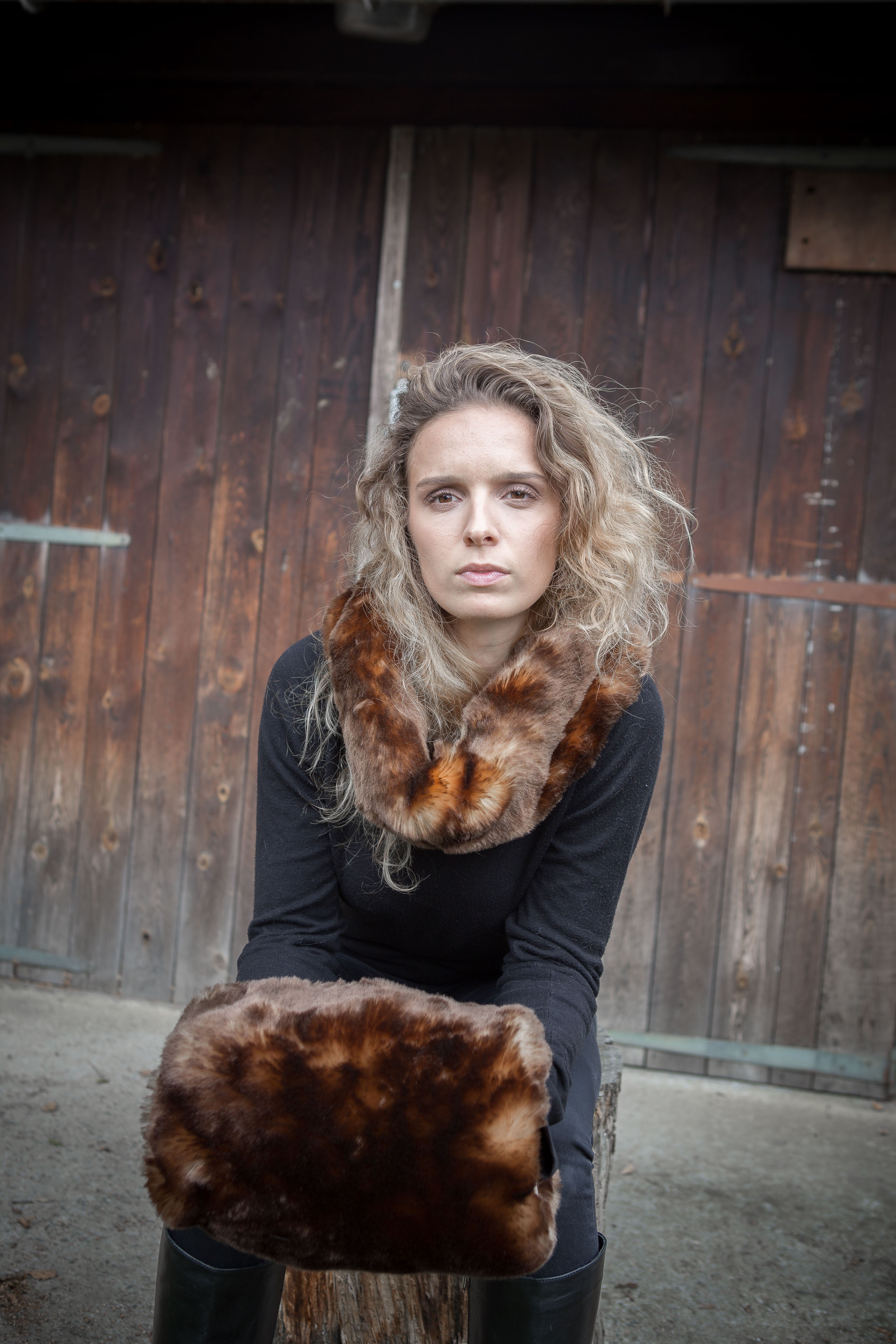 Manchon Alice en fausse fourrure de luxe