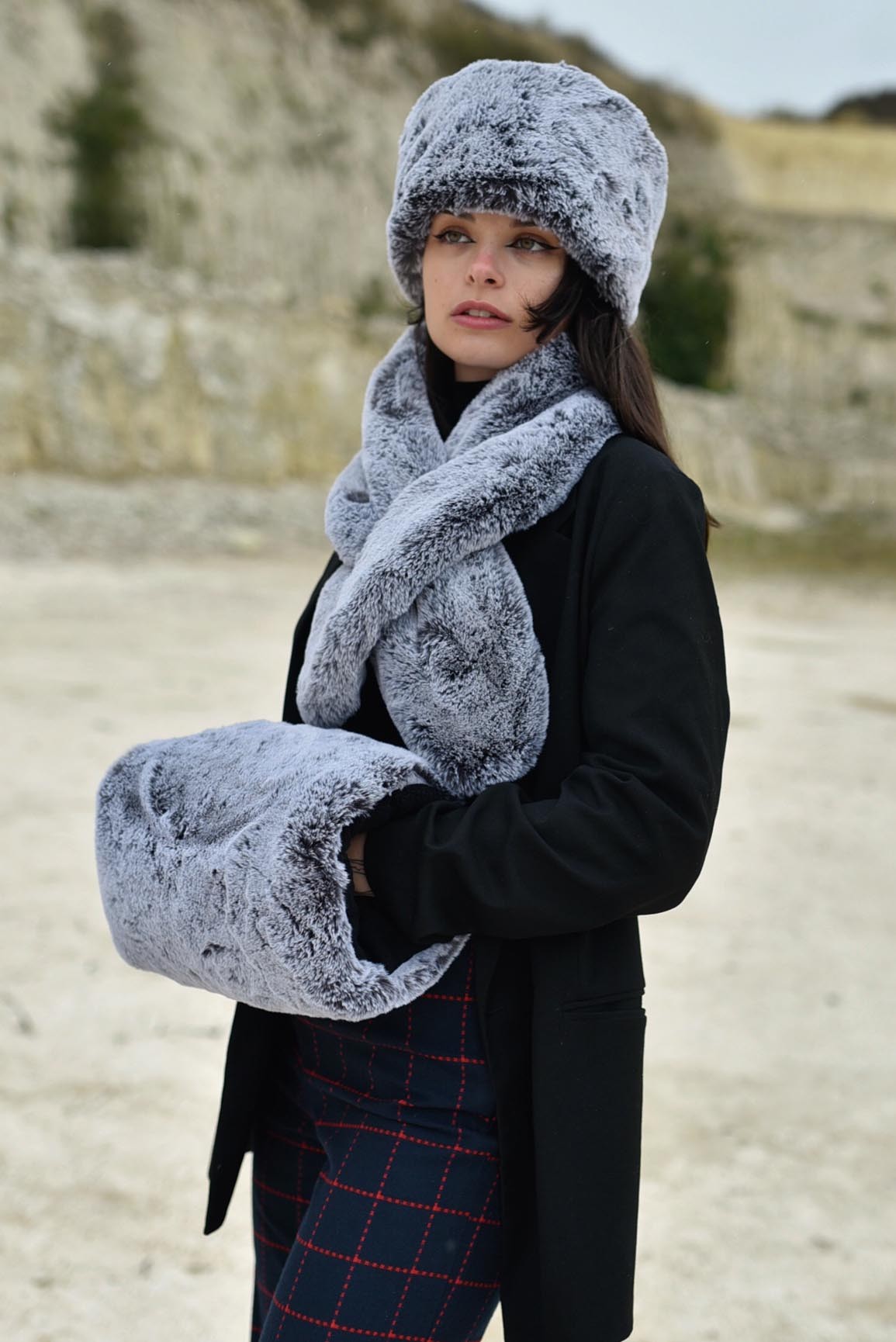 Manchon Cécile en fausse fourrure