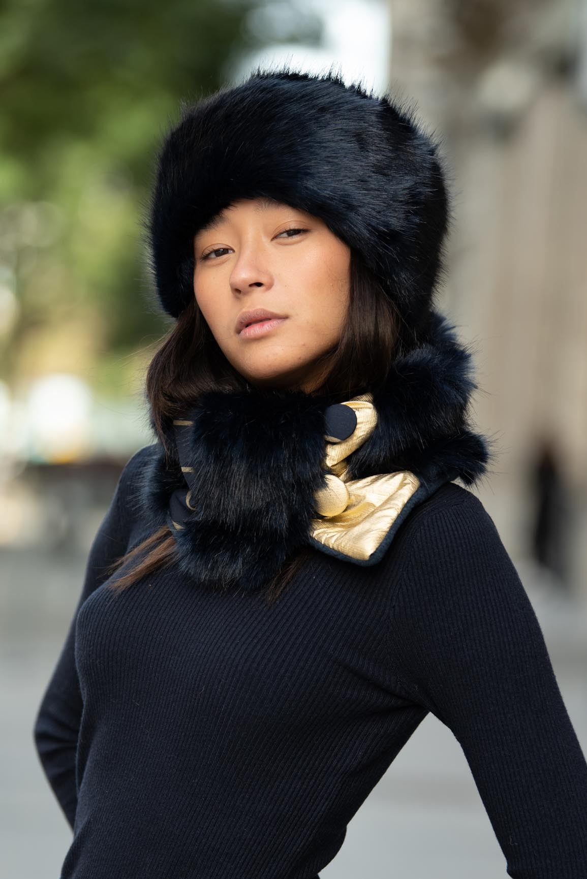 Petit col snood Aurel en fausse fourrure