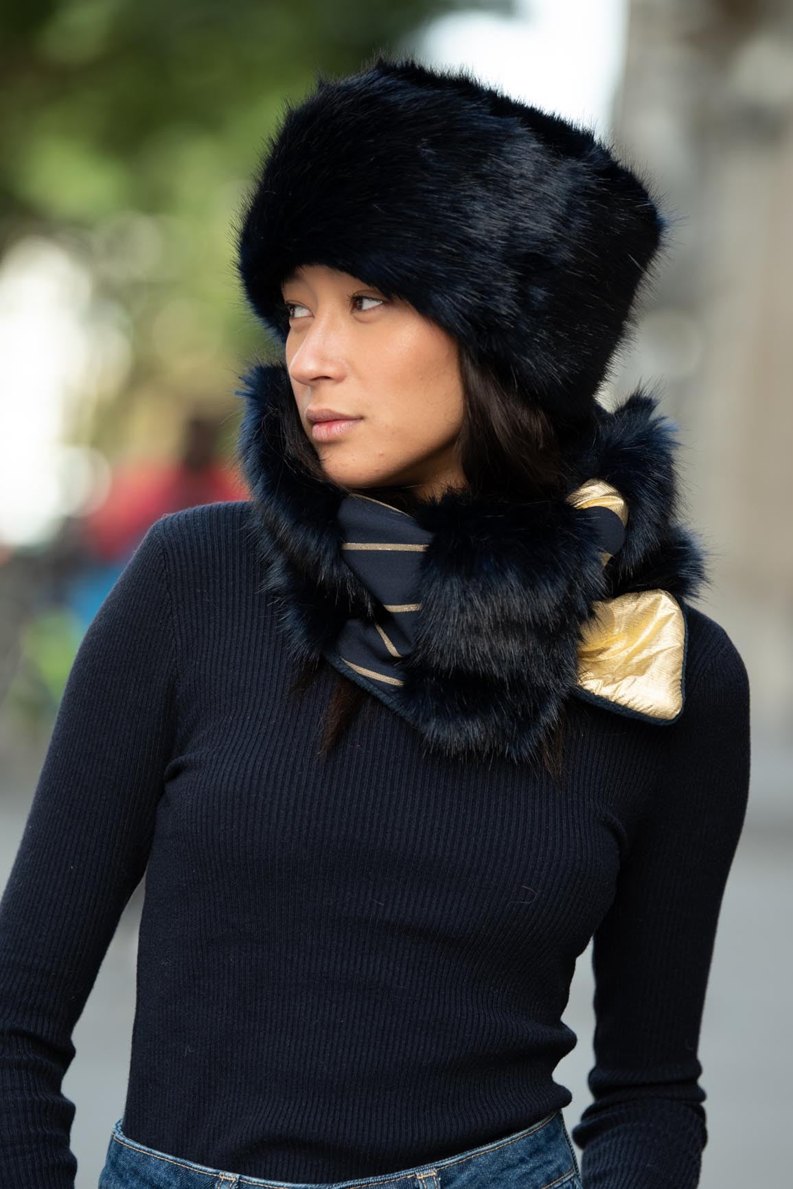 Petit col snood Aurel en fausse fourrure