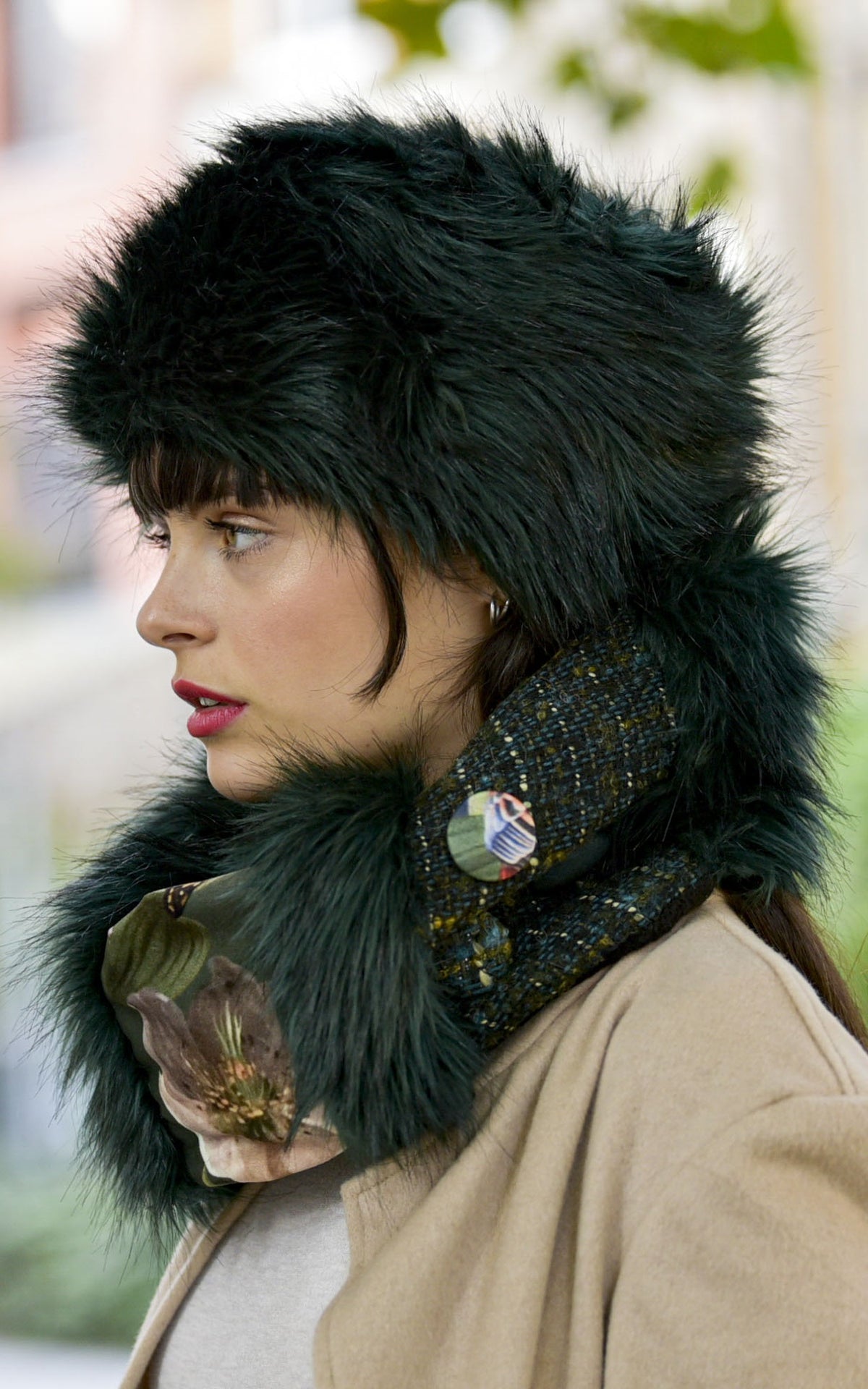 Petit col snood Marine en fausse fourrure de haute qualité