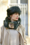 Petit col snood Marine en fausse fourrure de haute qualité
