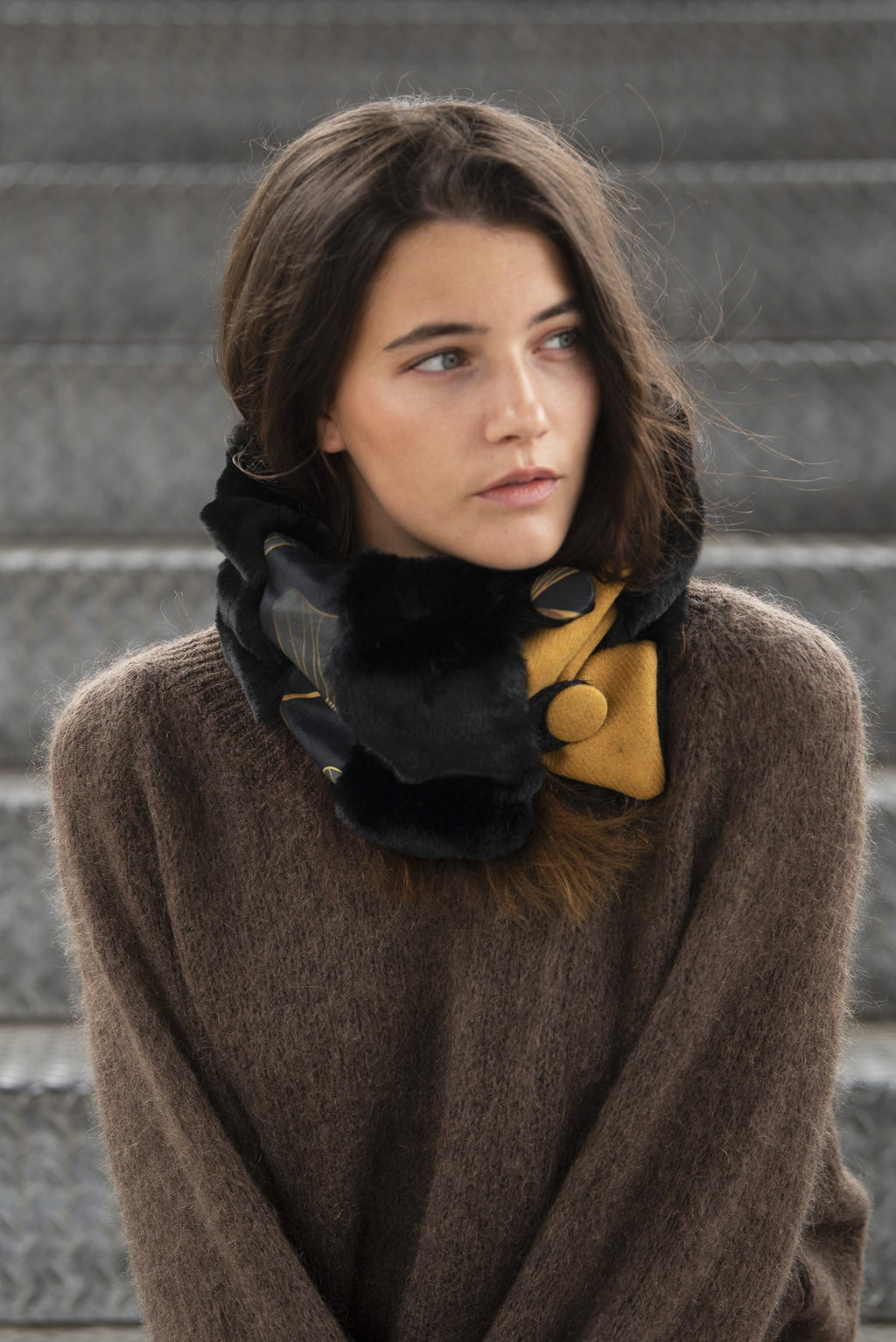 Petit col snood Eleonore en fausse fourrure