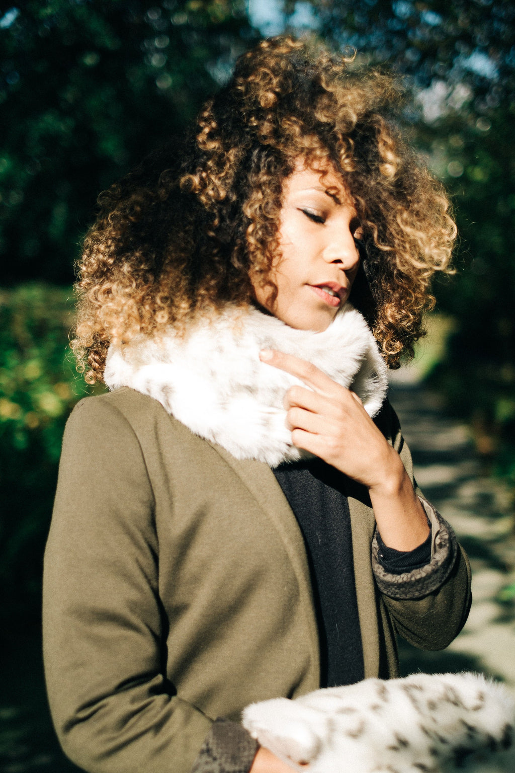 Petit col snood Justine en fausse fourrure de luxe