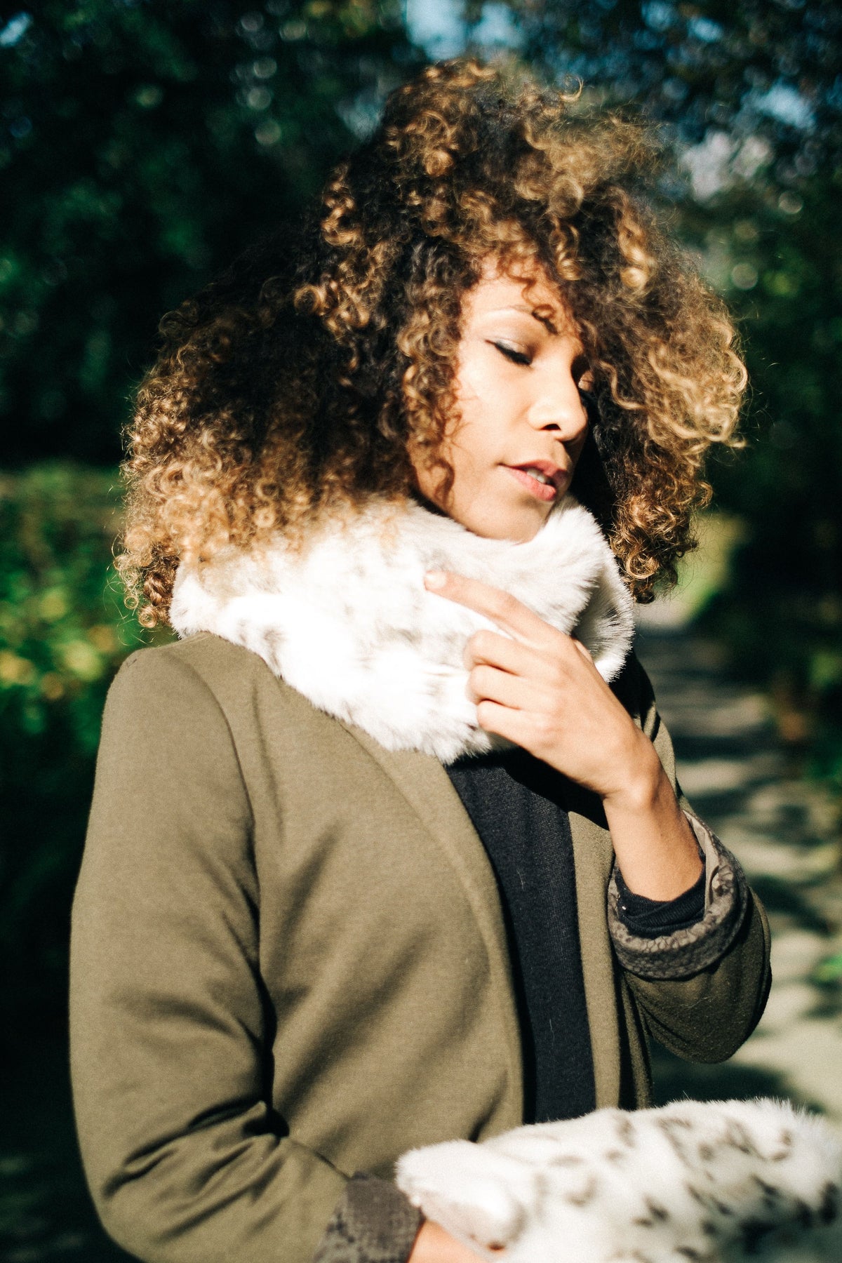 Petit col snood Justine en fausse fourrure de luxe