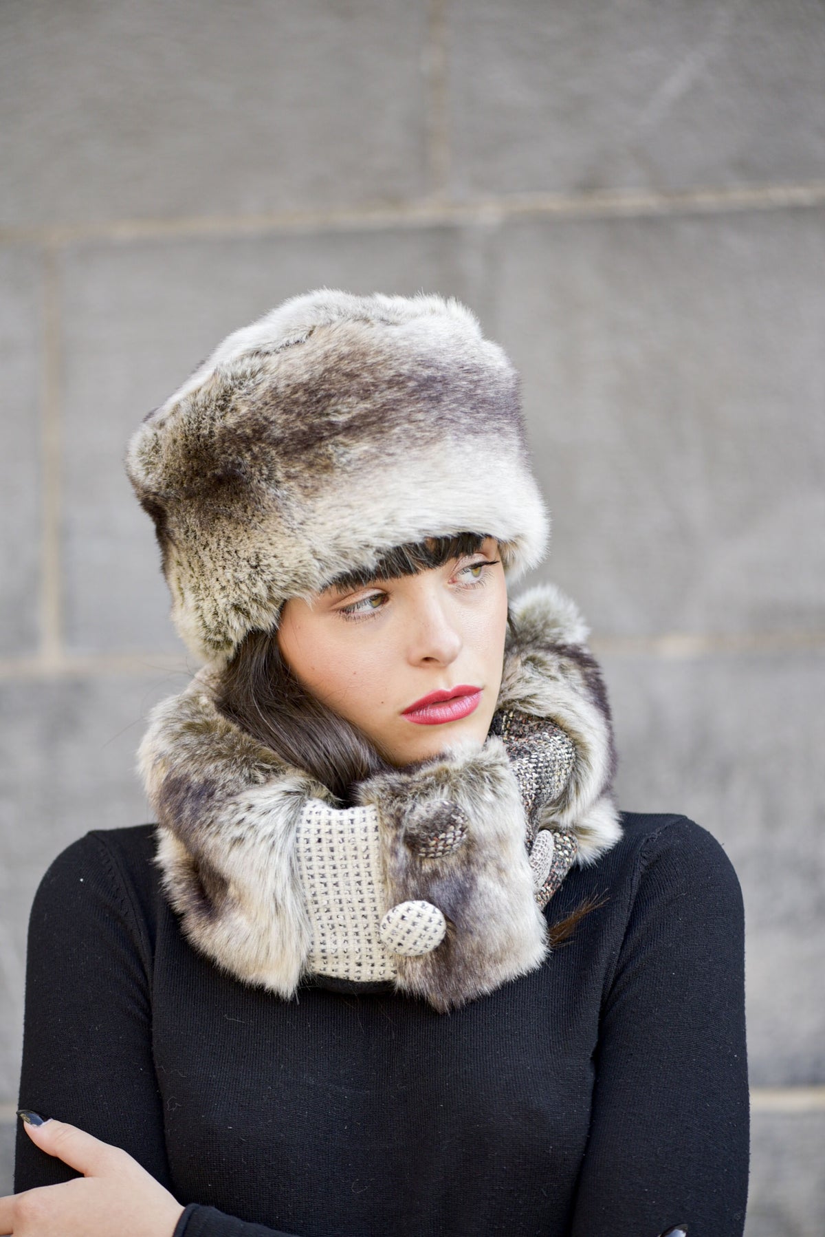 Petit col snood Lexie en fausse fourrure de haute qualité