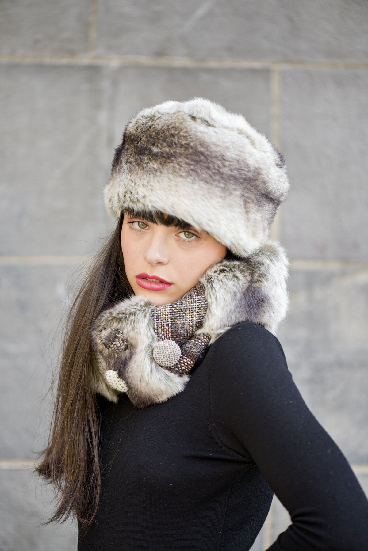 Petit col snood Lexie en fausse fourrure de haute qualité