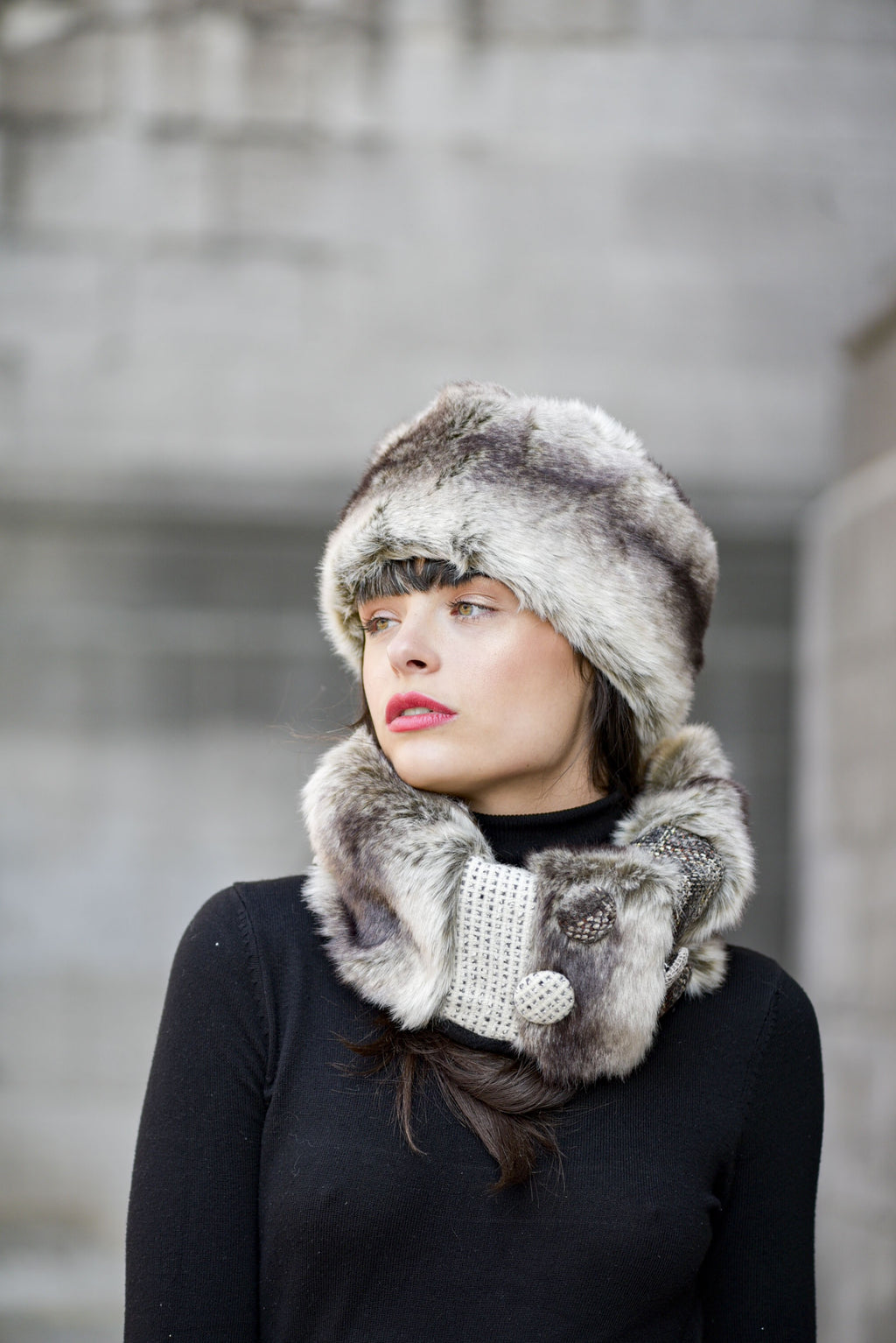 Petit col snood Lexie en fausse fourrure de haute qualité