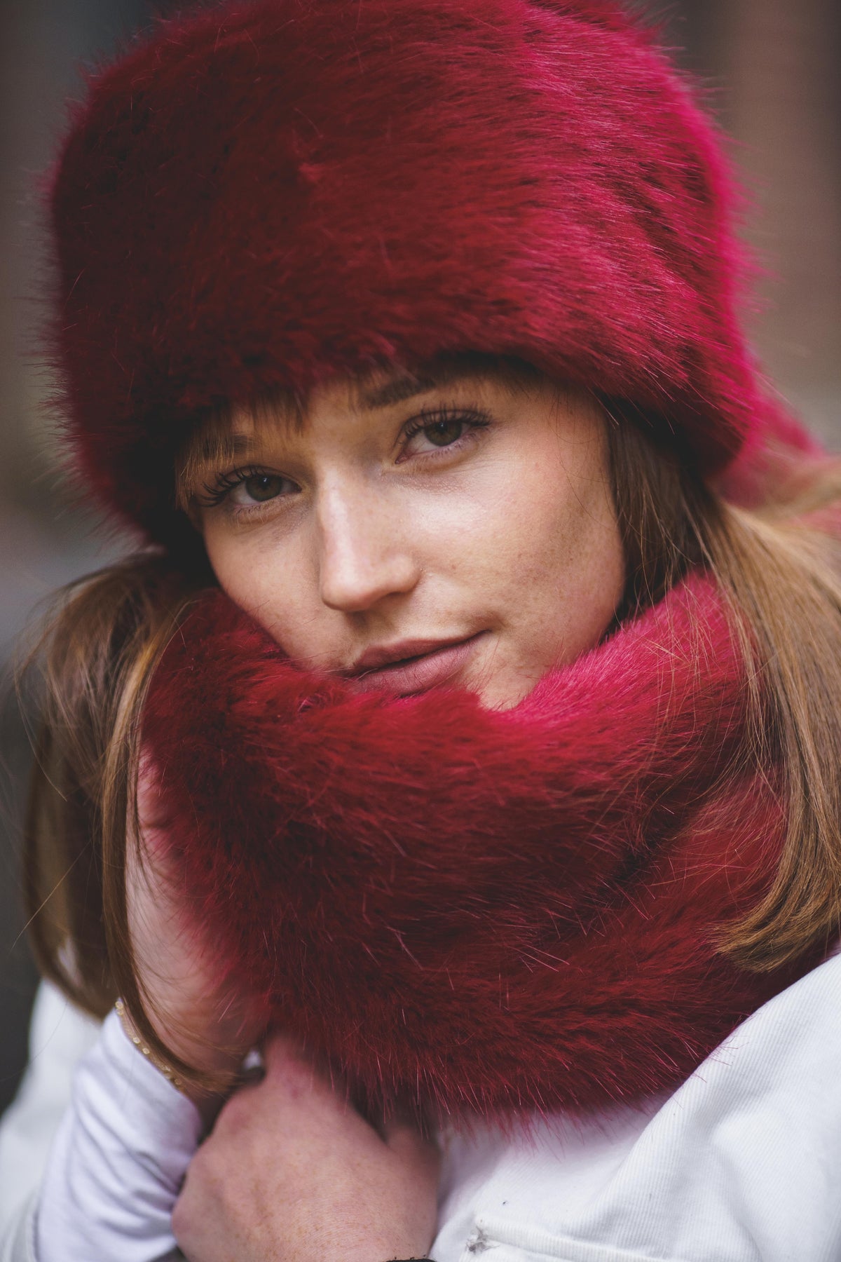 Petit col snood Lise en fausse fourrure de luxe