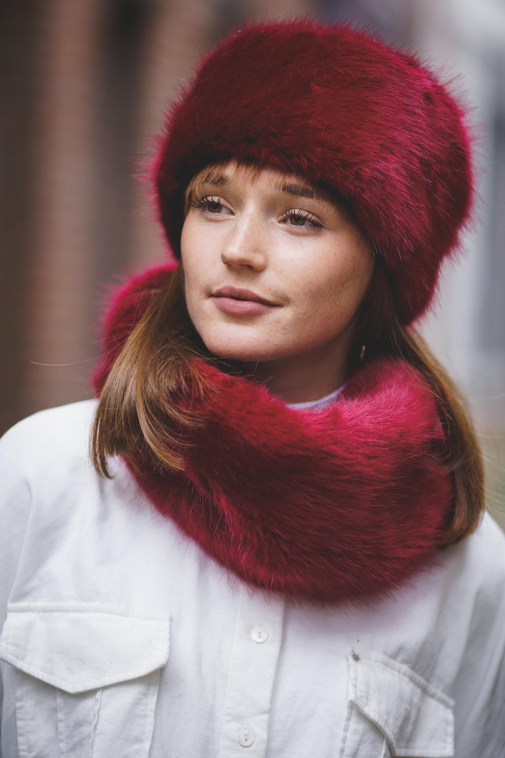 Petit col snood Lise en fausse fourrure de luxe