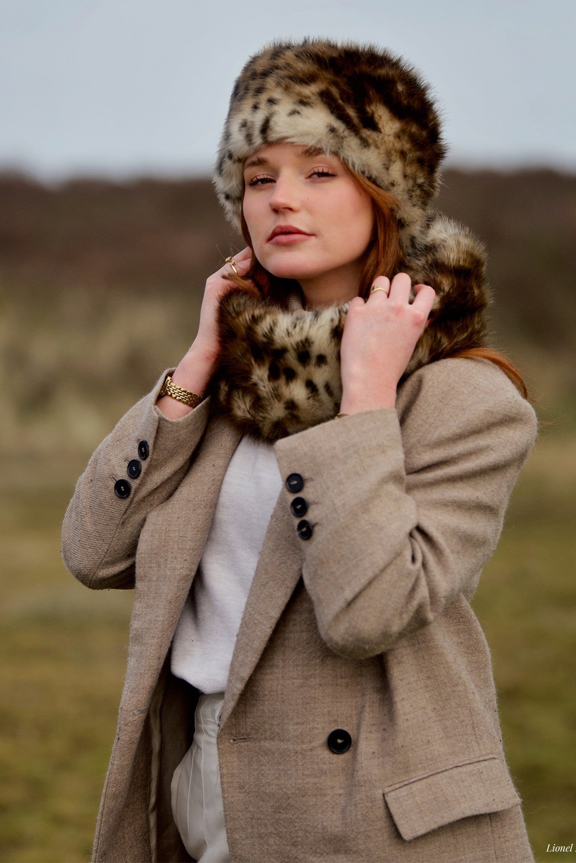 Petit col snood Lydia en fausse fourrure