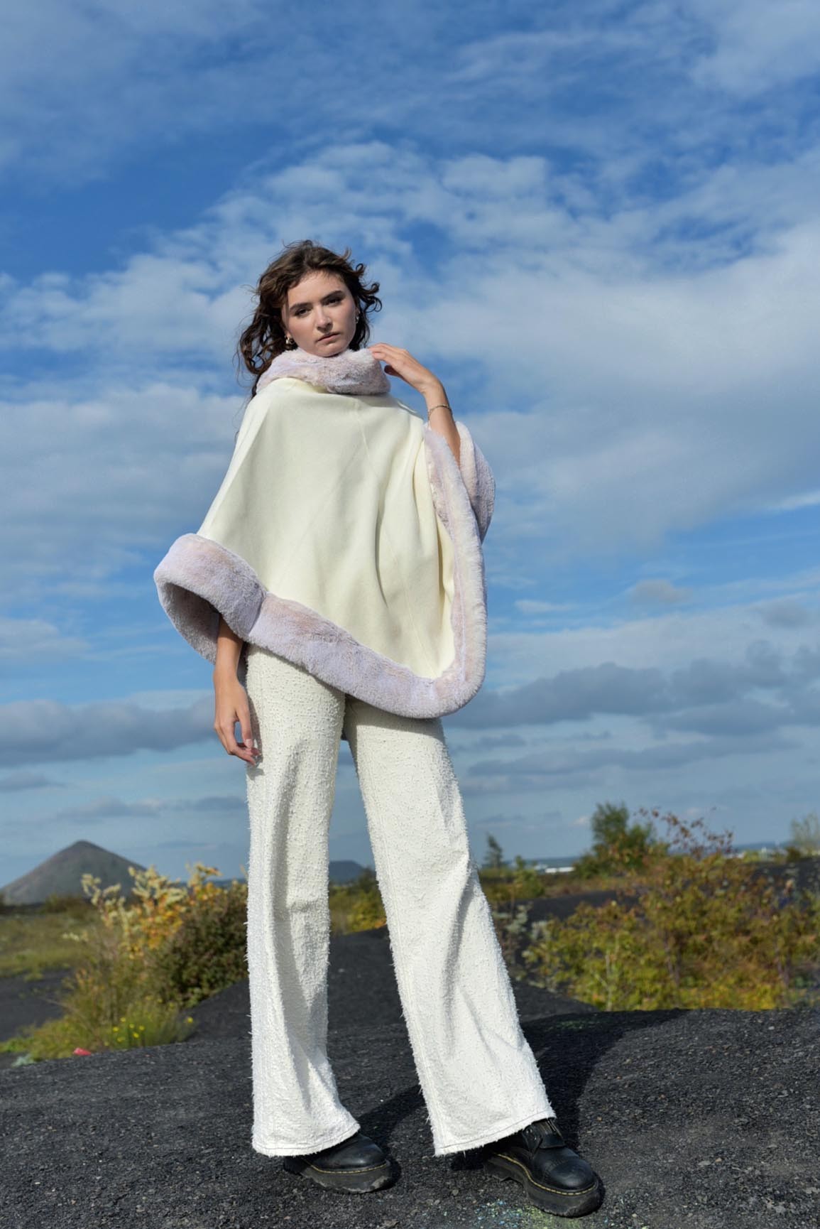 Poncho Diana en laine et cachemire