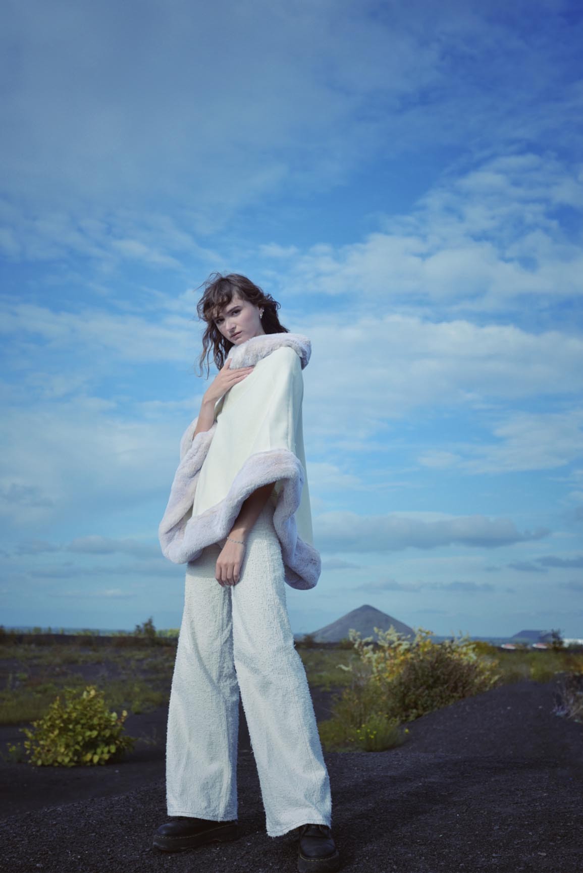 Poncho Diana en laine et cachemire