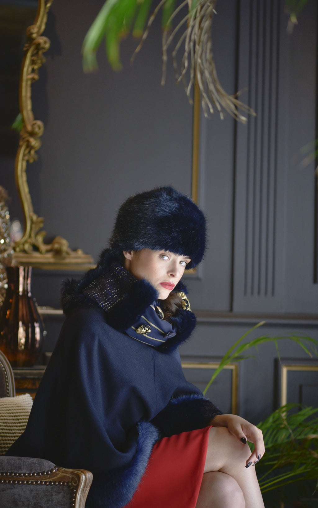 Poncho Hannah en fausse fourrure de luxe