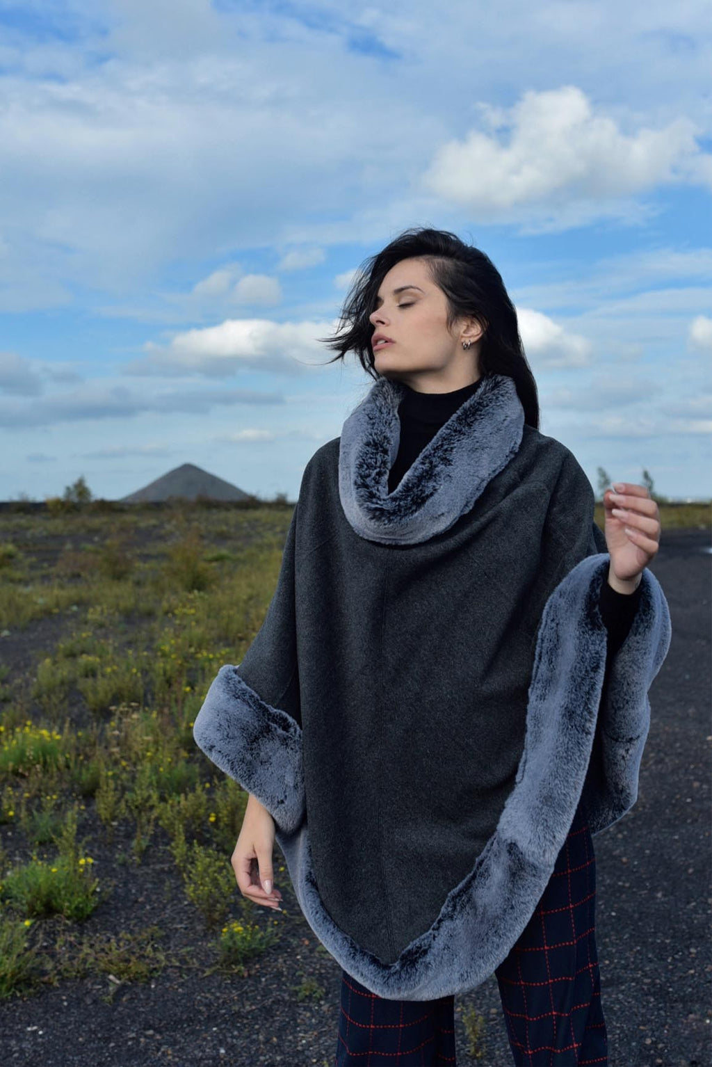 Poncho Helena en laine
