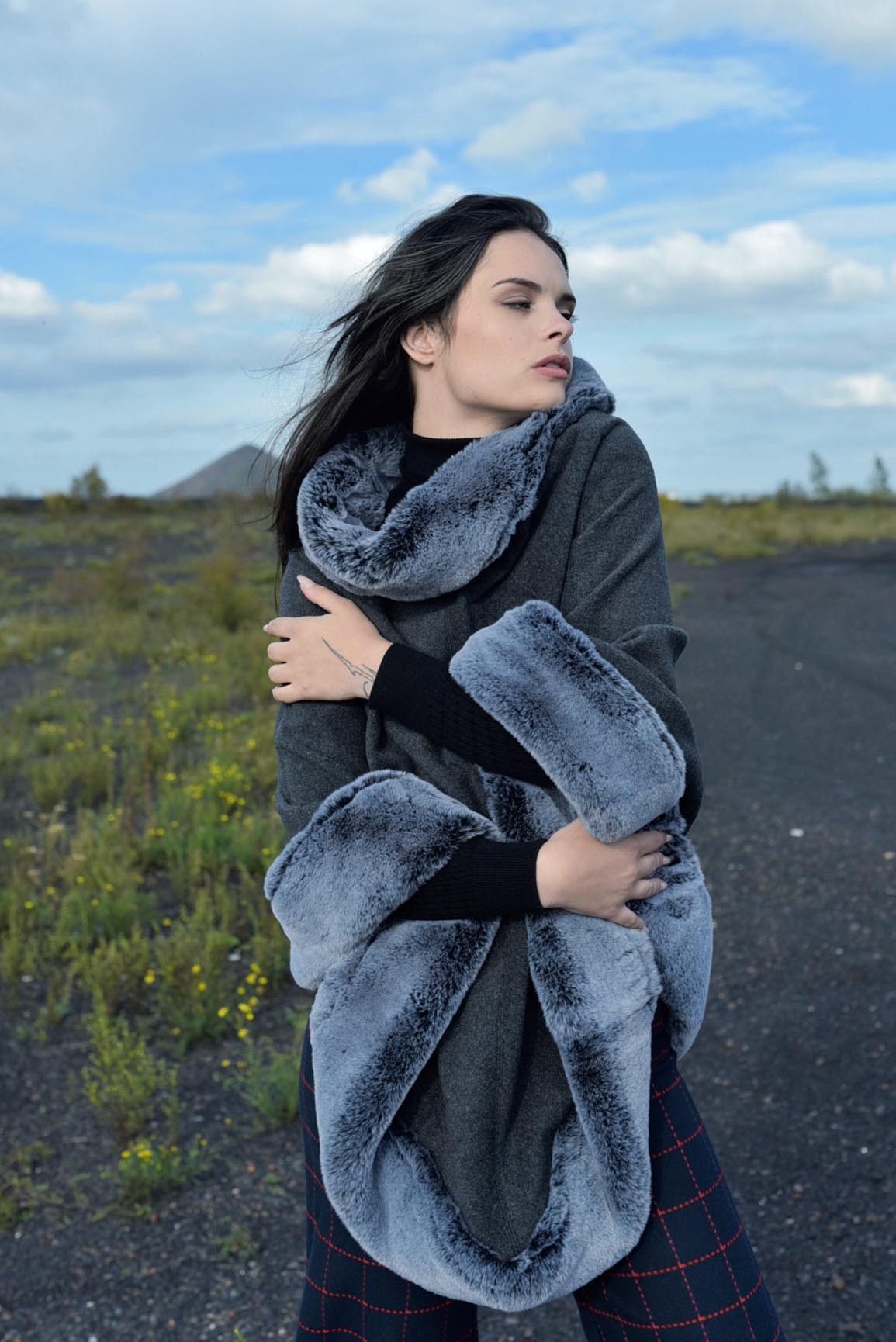 Poncho Helena en laine