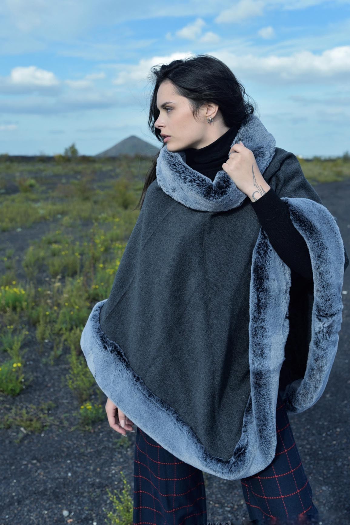 Poncho Helena en laine
