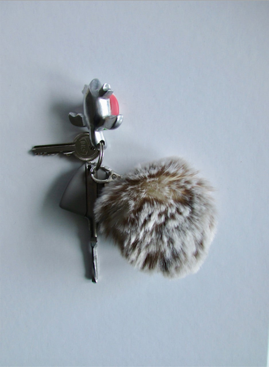 Porte-clé pompon Célia en fausse fourrure de luxe