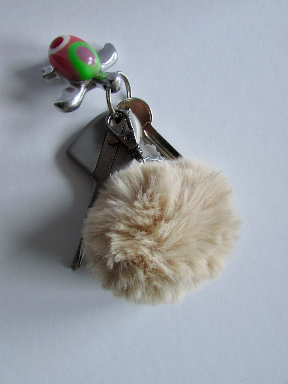 Porte-clé pompon Nathalie en fausse fourrure de luxe