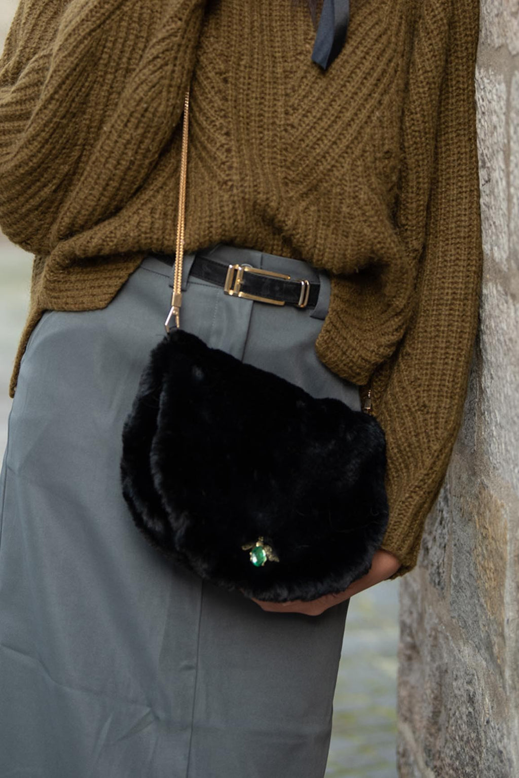 Sac Anatahelle en fausse fourrure