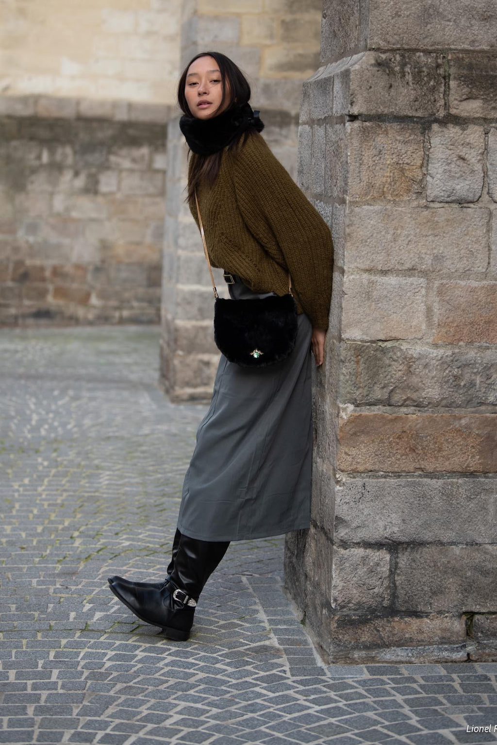 Sac Anatahelle en fausse fourrure