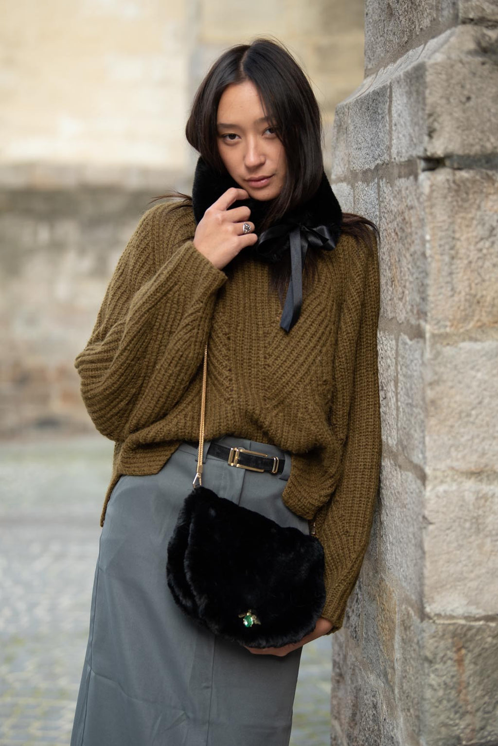 Sac Anatahelle en fausse fourrure