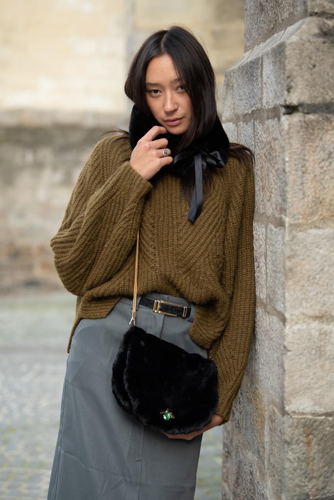 Sac Anatahelle en fausse fourrure