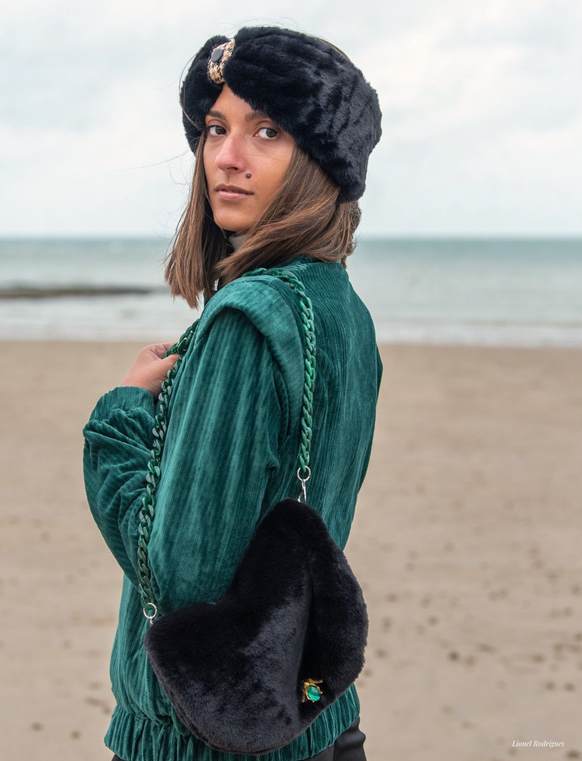 Sac Anatahelle en fausse fourrure