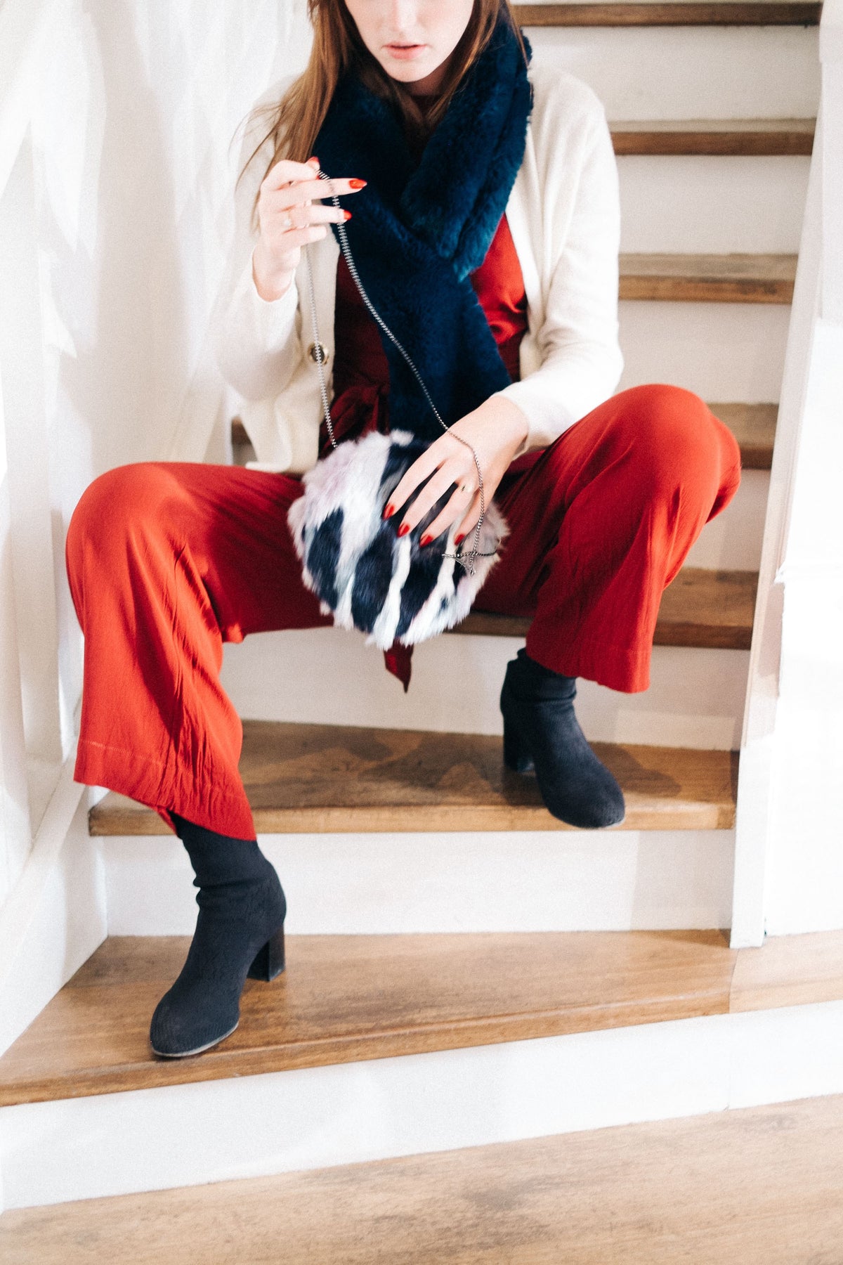 Sac Marine en fausse fourrure de luxe