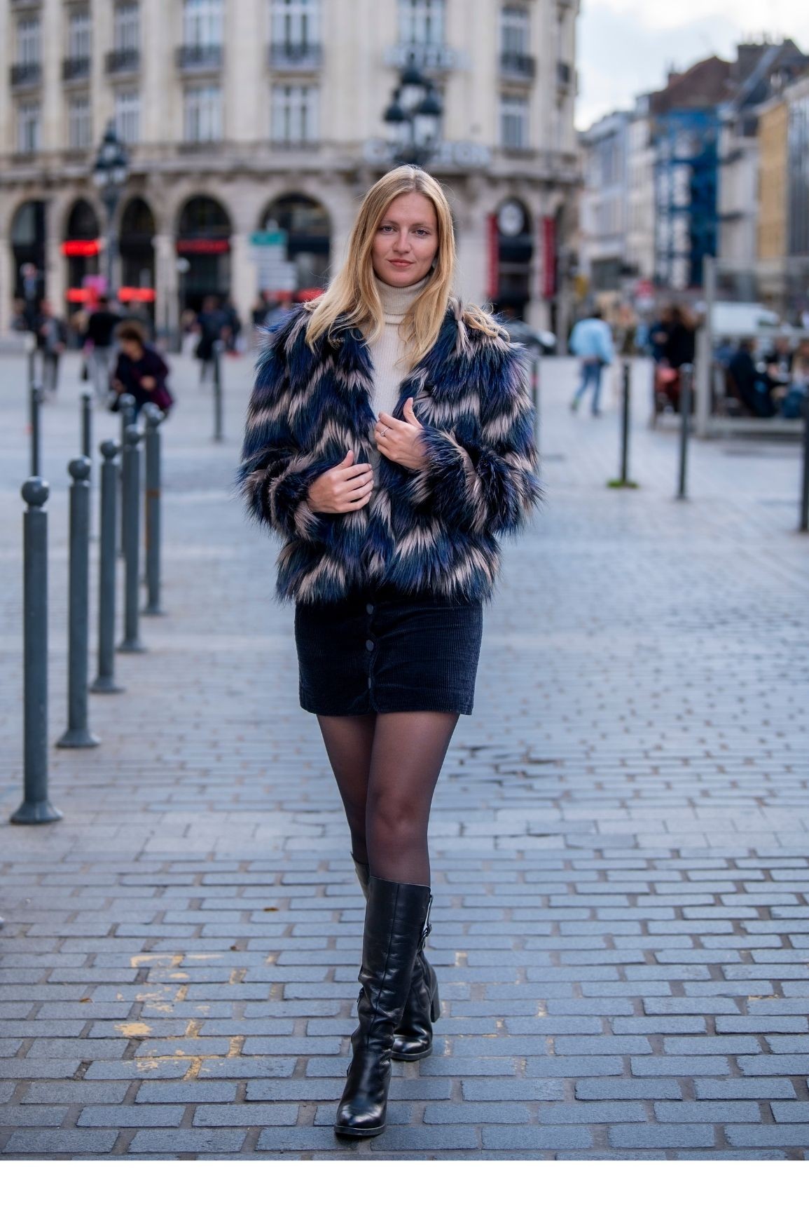 Veste en Fausse Fourrure Ambre